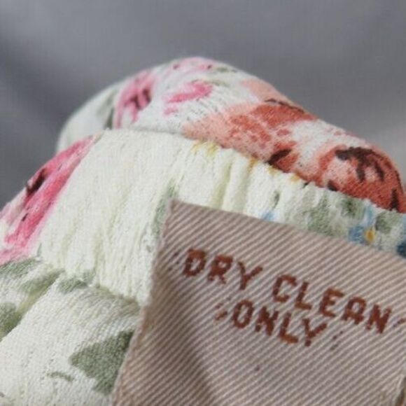 Vintage Kar-a-van Cream Floral Rose Print Textured Midi Skirt Size Small - Picture 4 of 11